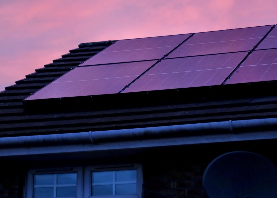 solar panels on roof of village hall