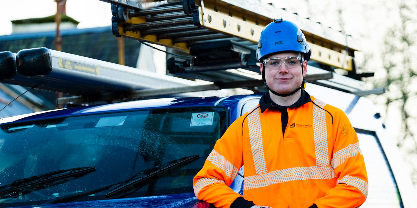 SSEN Engineer Standing Next to van