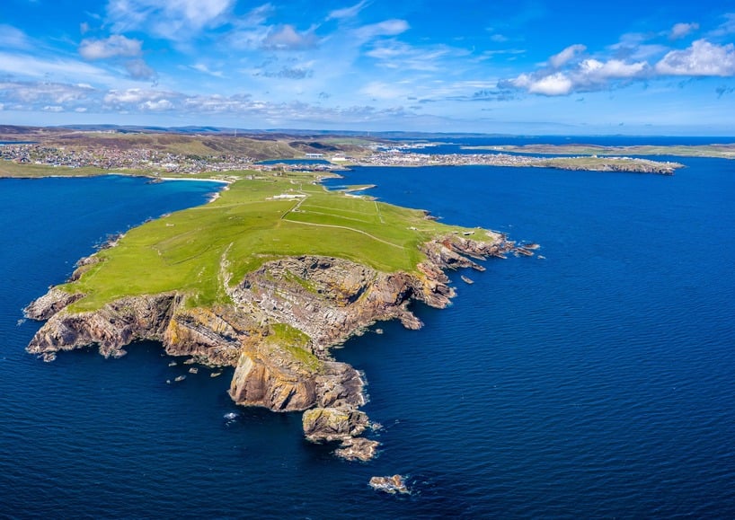 Overview shot of Shetland Island.